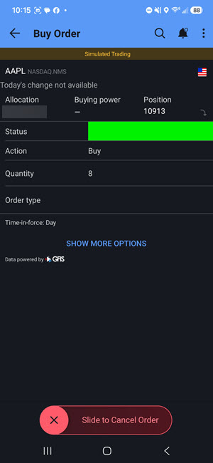 Modify an Order for Android in Mobile